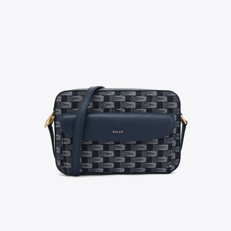 BALLY 巴利 女士深蓝色拉链单肩斜挎包 BAR DANIEL