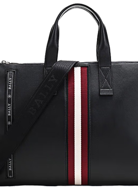 BALLY 巴利 男士黑色通勤出差公文包手提单肩包 HENRI10