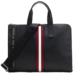 BALLY 巴利 男士黑色通勤出差公文包手提单肩包 HENRI10