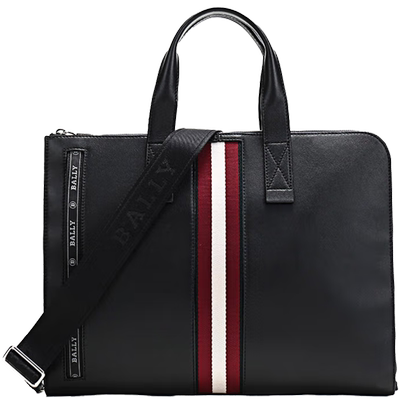 BALLY 巴利 男士黑色通勤出差公文包手提单肩包 HENRI10