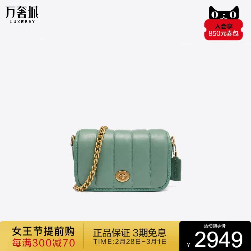 coach/蔻驰女包新款dinky18单肩链条包迷你小号斜挎包c3843