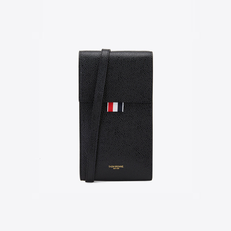thom browne 汤姆布朗男士logo徽标磁扣手机包方形单肩包