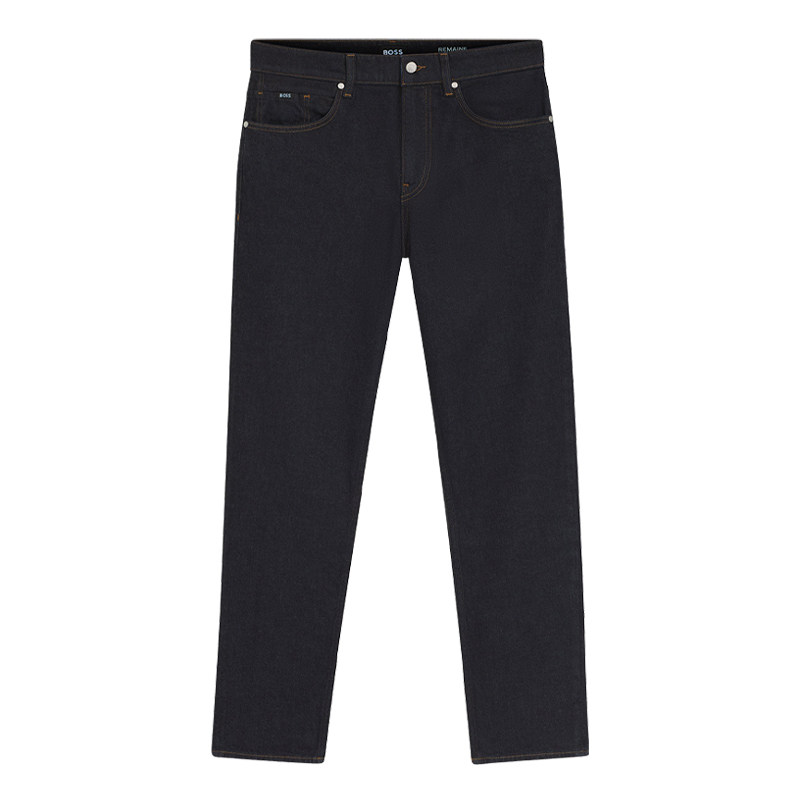 Hugo Boss雨果博斯 复古直筒牛仔裤男深蓝色长裤休闲简约百搭休闲