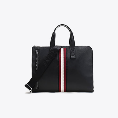 BALLY 巴利 男士黑色通勤出差公文包手提单肩包 HENRI10