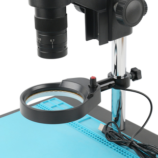 PDOK显微镜光源LED环形灯拍照摄影美颜支架直播补光灯亮度可调