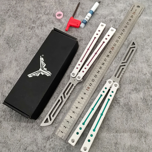 小刀yy夜光鹦鹉螺花式练习蝴蝶刀新手入门训练 解压 未开刃