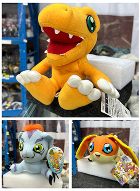 全新带卡正版，数码宝贝第一部，亚古兽哥玛兽，巴达兽，毛绒人偶