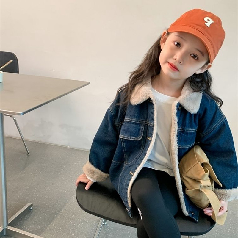 男女童牛仔外套秋冬款2025新款儿童洋气韩版加绒加厚上衣夹克冬装