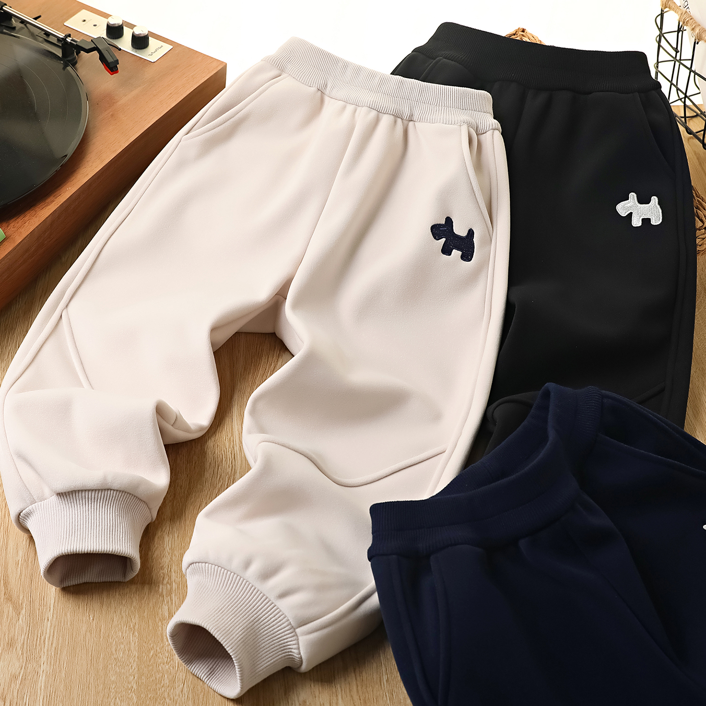 男童加绒裤子秋冬2025新款长裤