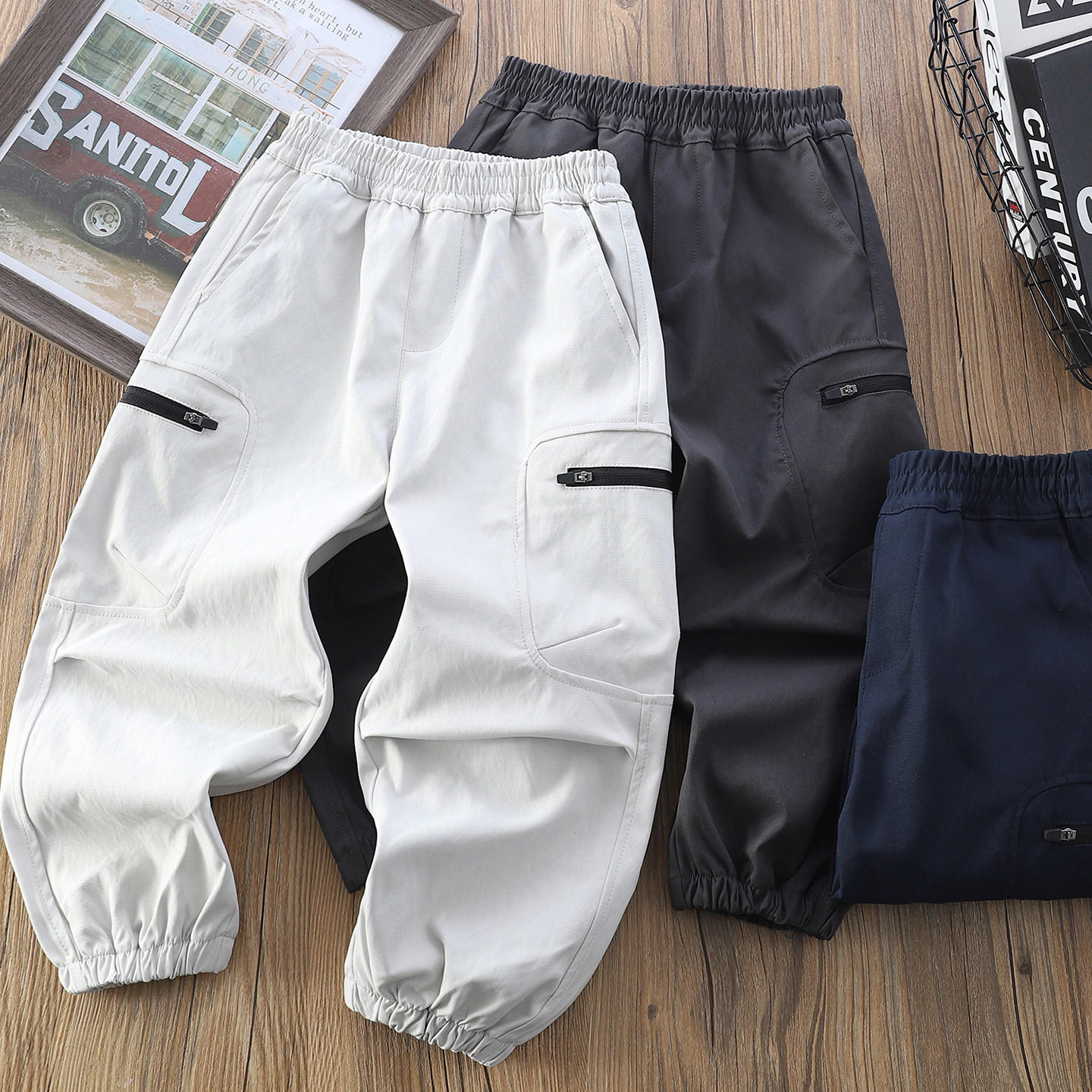 男童工装裤春秋2026新款儿童休闲百搭裤子中大童多口袋运动裤长裤