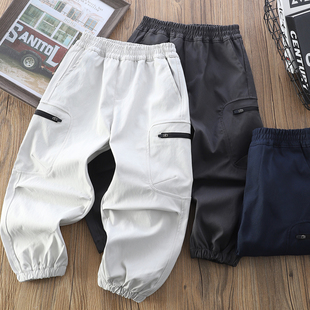 男童工装裤春秋2026新款儿童休闲百搭裤子中大童多口袋运动裤长裤