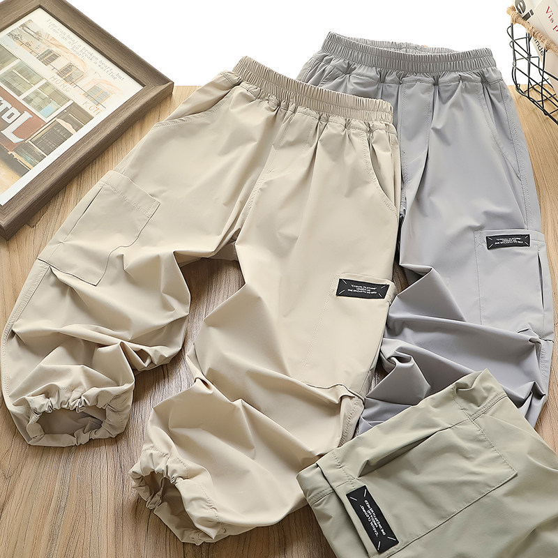 男童夏季速干裤2026新款裤子儿童薄款防蚊裤中大童运动冰丝长裤潮