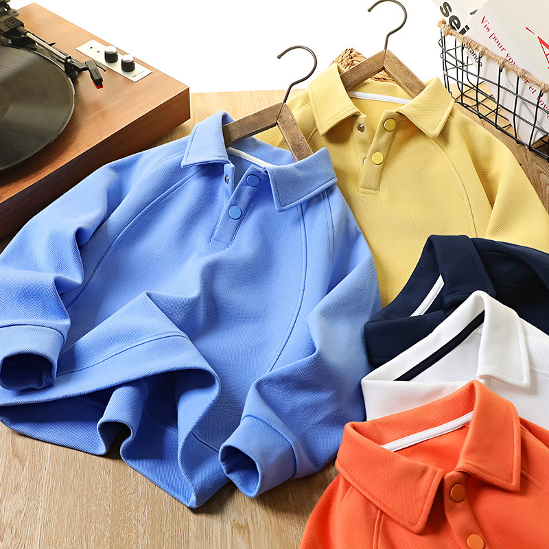 男童polo衫卫衣春秋2026新款儿童翻领洋气上衣中大童酷帅打底衫潮