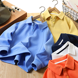男童polo衫卫衣春秋2026新款儿童翻领洋气上衣中大童酷帅打底衫潮