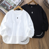 儿童时髦百搭T恤中大童洋气简约打底衫 男童纯棉长袖 春秋2026新款