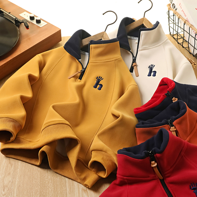 男童加绒卫衣秋冬2025新款