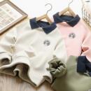 中大童防风上衣 长袖 男童加绒翻领卫衣秋冬2025新款 儿童加厚polo衫