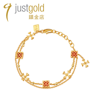 justgold镇金店情迷俄罗斯足金黄金手链手镯1213301Y