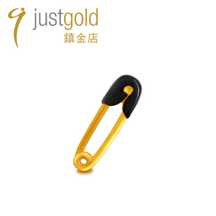 justgold鎮金店partyfun回形针黄金足金耳钉耳环1321171Y