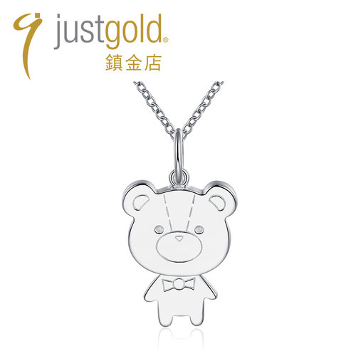 justgold镇金店领结时尚银吊坠
