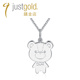 个性 justgold镇金店领结王子熊925银吊坠情侣套装 时尚 3509774W