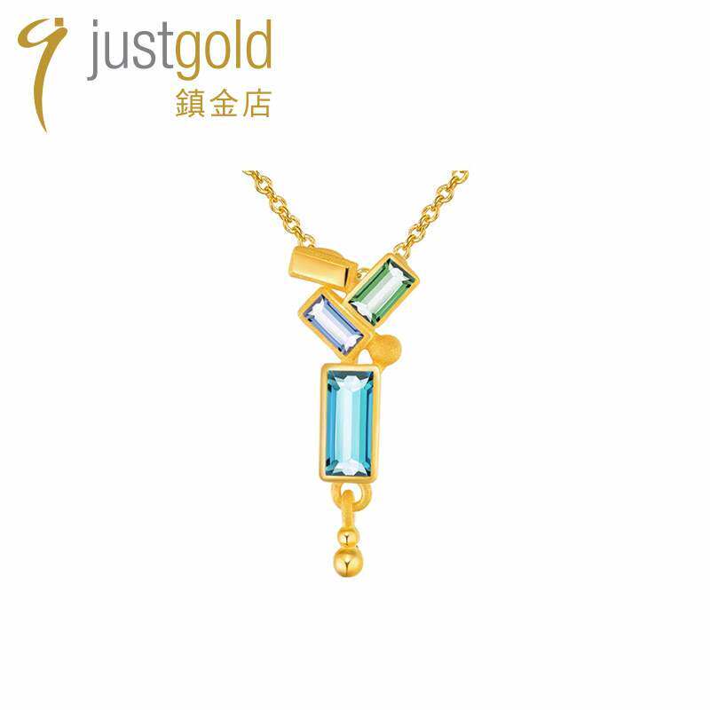 justgold镇金店瑰丽莹雪足金黄金吊坠1526641Y