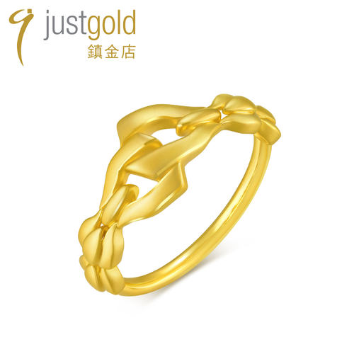 justgold镇金店黄金足金戒指灵动魅力1760351Y