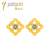 justgold鎮(zhèn)金店歐庭耳鉤耳針黃金