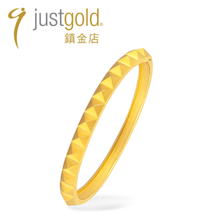 JustGold镇金店摇滚黄金手链手镯高贵简约大方时尚 1102401Y 个性