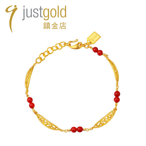 珊瑚和黄金的组合手链