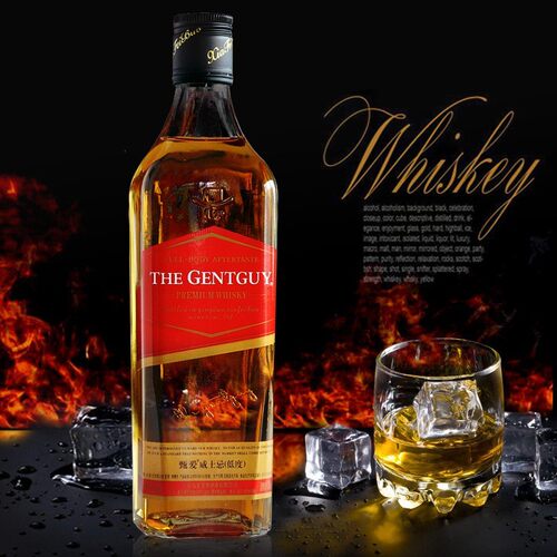 夏菲堡甄爱威士忌28度500ml洋酒红标方瓶调鸡尾酒WHISKY超市同款