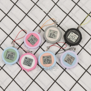 ins圆形迷你夜光电子表小巧可爱多功能跑步计时秒表学生考试挂表