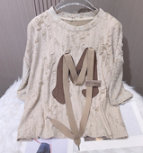 T恤女宽松休闲风小个子上衣 流苏飘带小众设计感短袖 2025夏季 新款