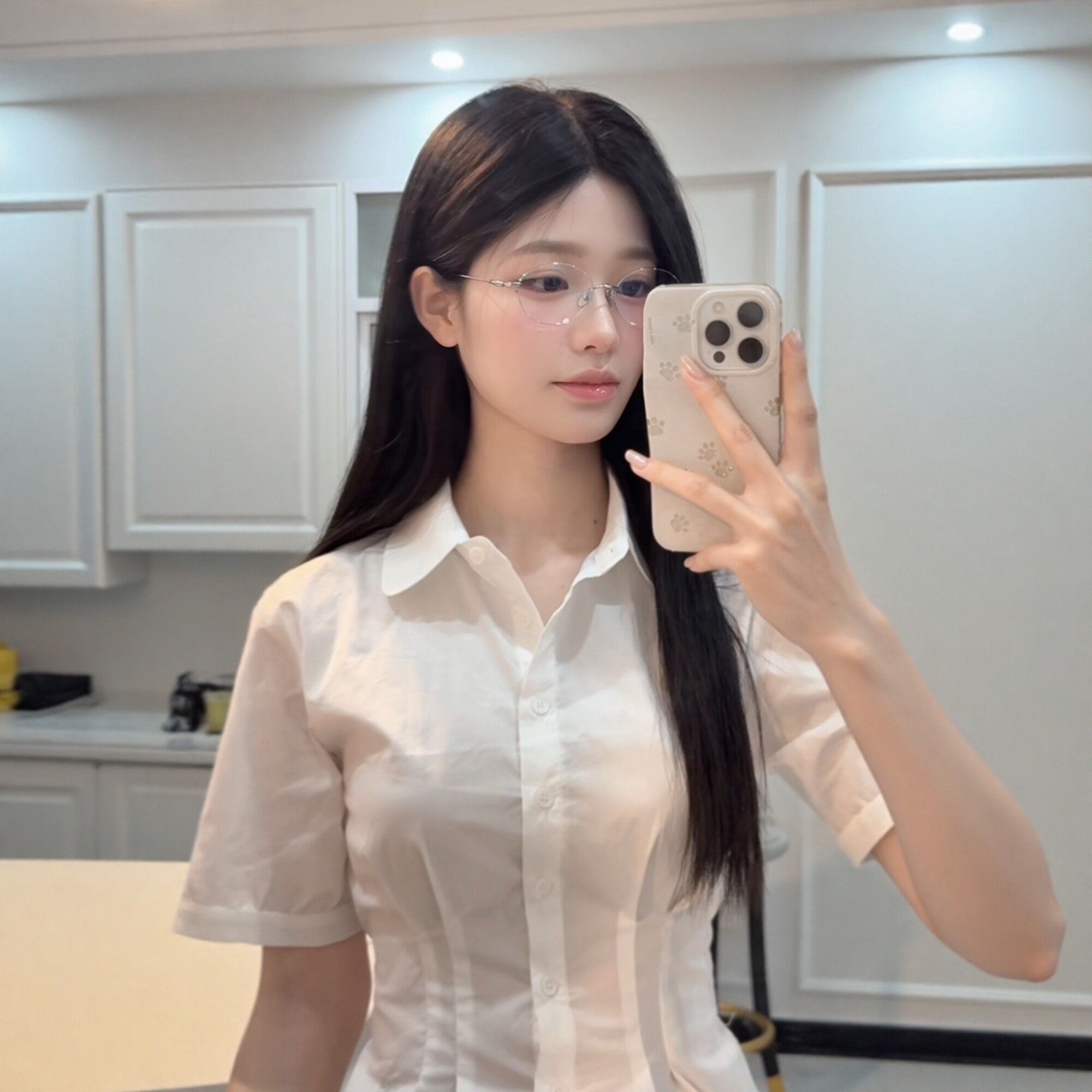 白衬衫女短袖修身显瘦jk制服衬衣