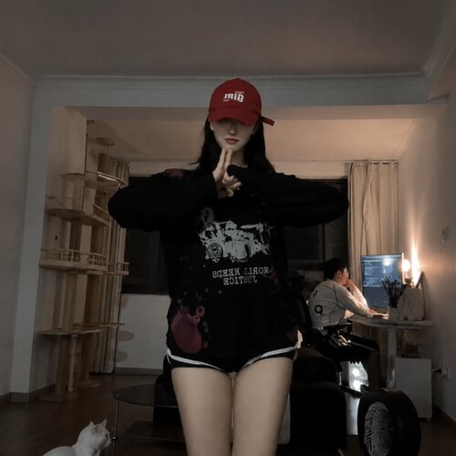四季豆同款Y2K甜酷风早秋长袖T恤
