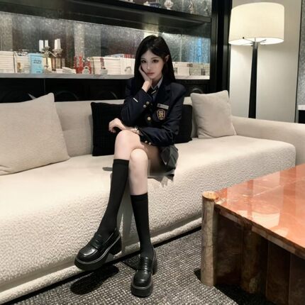 溪溪z同款学院风JK制服套装女韩版校服西装外套短裙设计感两件套