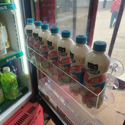 便利店饮料促销架厨房冰箱门吸盘置物架透明吸盘挂架超市冰柜收纳