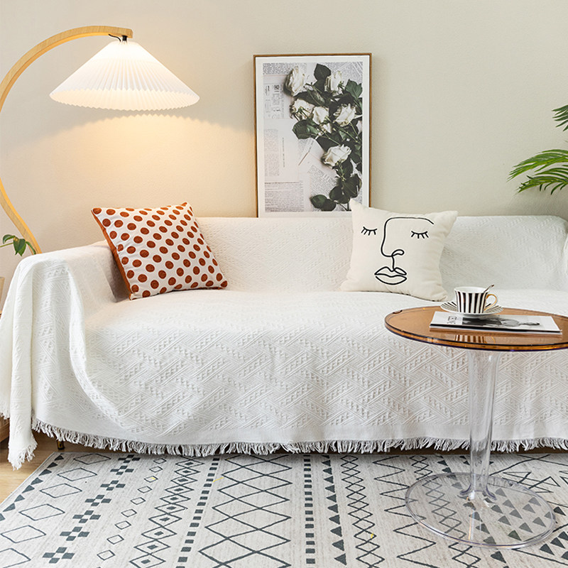 纯白色纯北欧棉麻野餐布沙发巾罩布垫全盖网红三人沙发盖布毯套罩,居家布艺,沙发套,淘宝优惠券,粉丝福利购,淘宝优惠卷