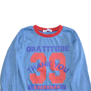 春秋薄款男宝女宝长袖圆领卫衣甜美字母数字图案针织儿童洋气打底