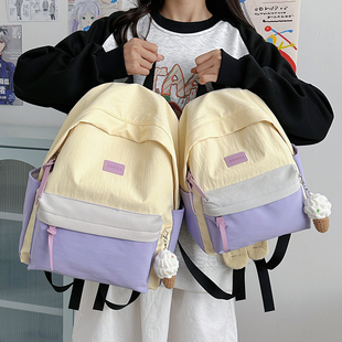 日系ins小众设计高颜值双肩包女轻便百搭轻薄书包户外休闲旅行包