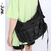 日系斜挎包男单肩工装 大容量潮牌邮差包女休闲挎包大学生电脑包