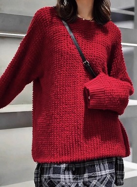 秋季新款时尚百搭休闲宽松显瘦毛衣1Q-1Y000013