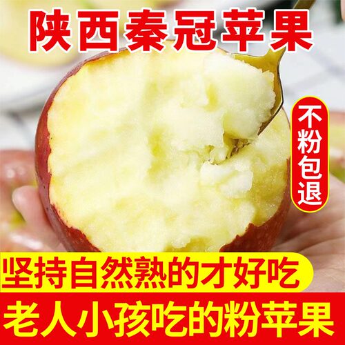 陕西高原红秦冠苹果沙甜新鲜水果老人小孩宝宝可刮果泥的粉面苹果