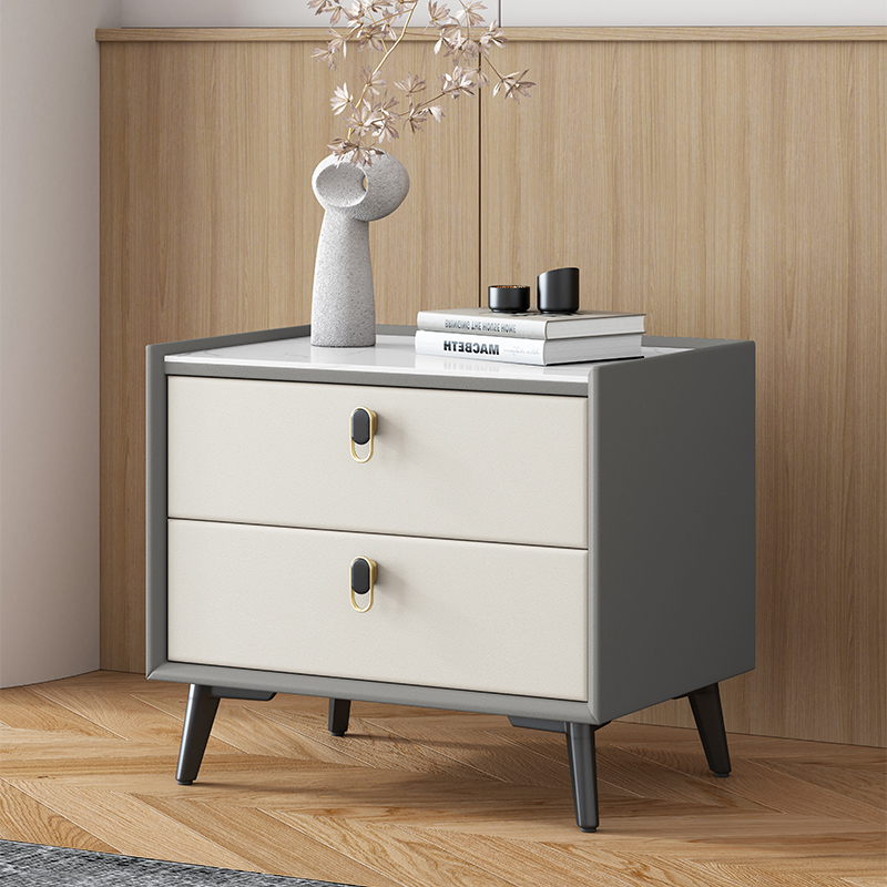 实木免安装岩板床头柜轻奢简约现代2024年新款家用卧室床边收纳柜