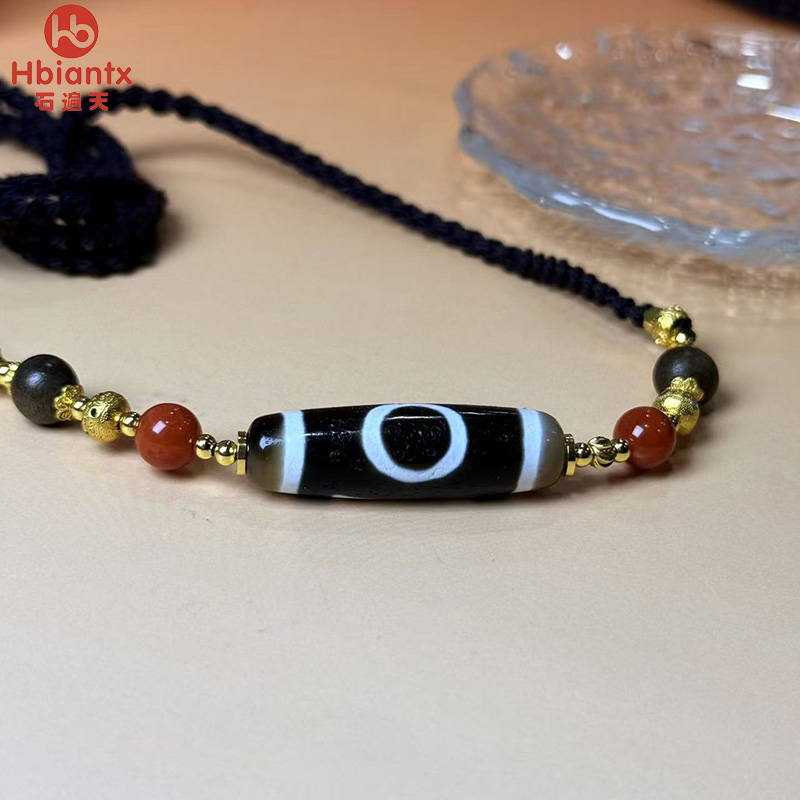 天珠diy吊坠天地人和天地珠子台湾工艺马蹄纹