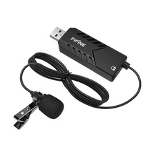 FIFINE Lavalier Microphone With USB Sound Card for PC and Ma