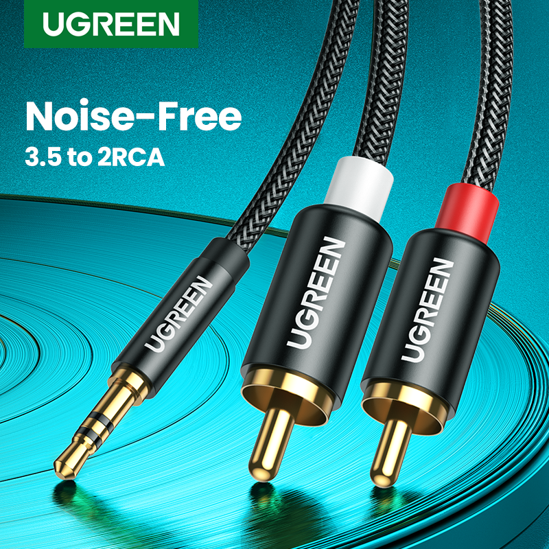 UGREEN RCA Cable HiFi Stereo 2RCA to 3.5mm Audio Cable AUX R 电子元器件市场 外设配件 原图主图