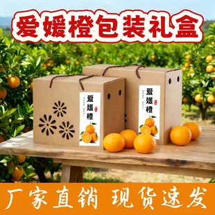 牛皮纸红色水果爱媛橙包装礼盒过年送礼定制包装盒柑橘水果土特产