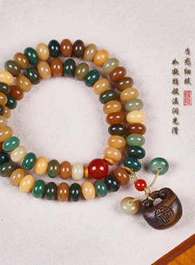 原创手作 敦煌福锁双圈小尺寸6*9mm菩提手串天然菩提子算盘珠手链