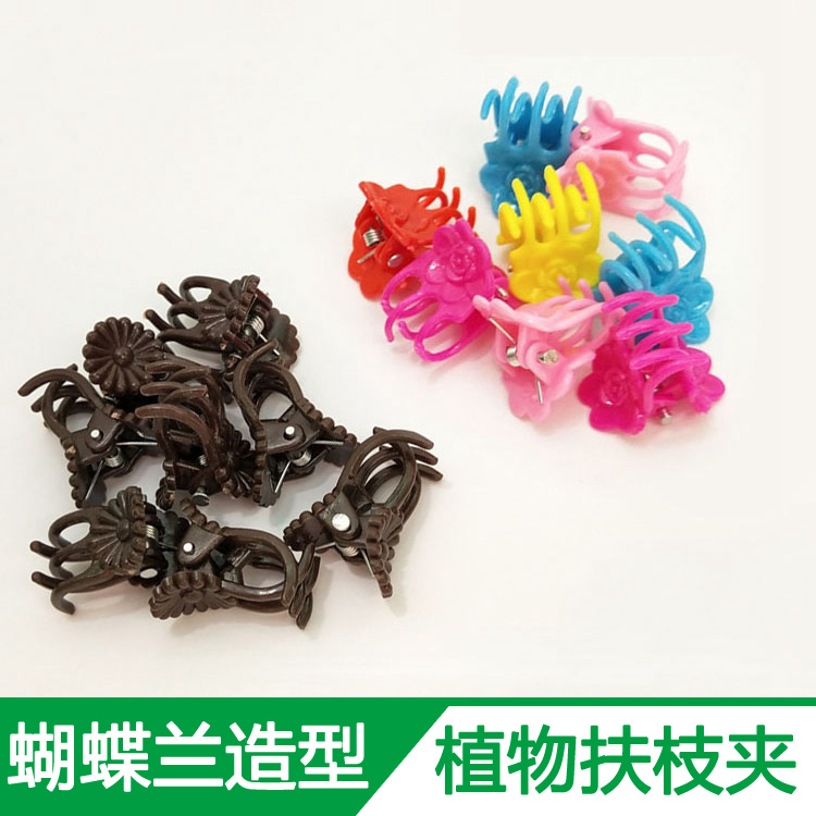 绿色塑料小夹子固定盆栽金钱树枝条造型造景兰花藤蔓植物彩色卡扣